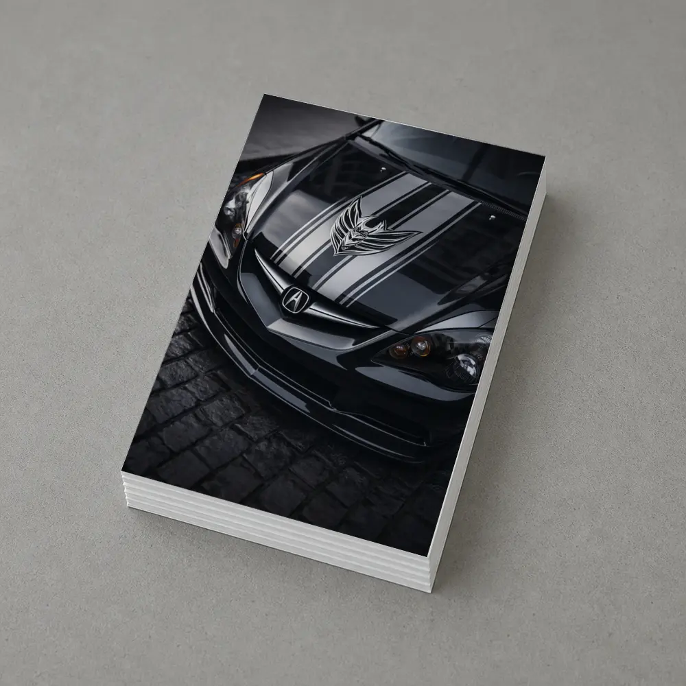Acura RSX Black Hood Cobblestone Street – Postcards