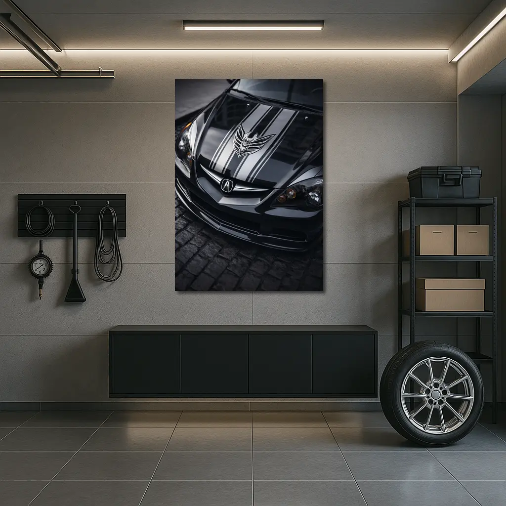 Acura RSX Black Hood Cobblestone Street – Wall Art