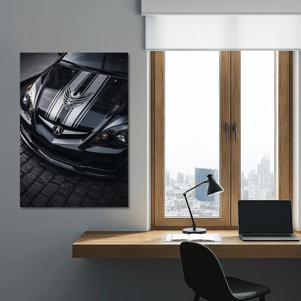 Acura RSX Black Hood Cobblestone Street – Wall Art