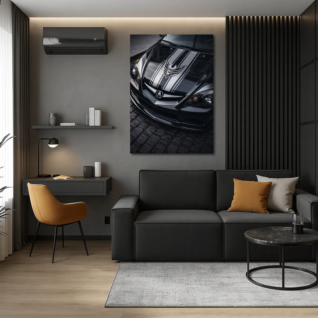 Acura RSX Black Hood Cobblestone Street – Wall Art
