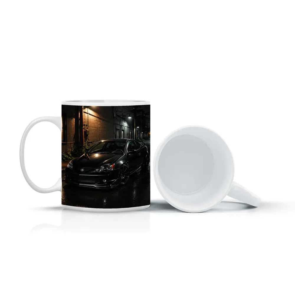 Acura RSX Black Coupe Wet Night Street – Mugs