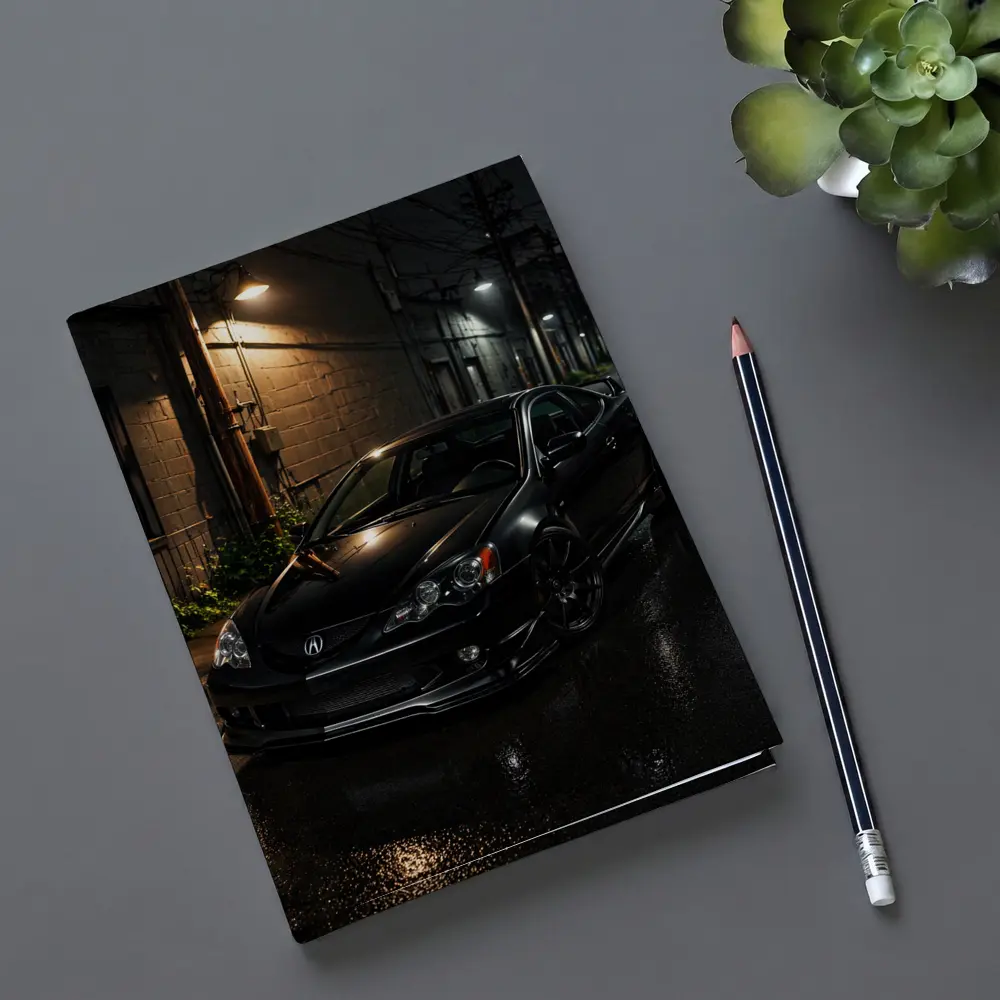 Acura RSX Black Coupe Wet Night Street – Notebooks