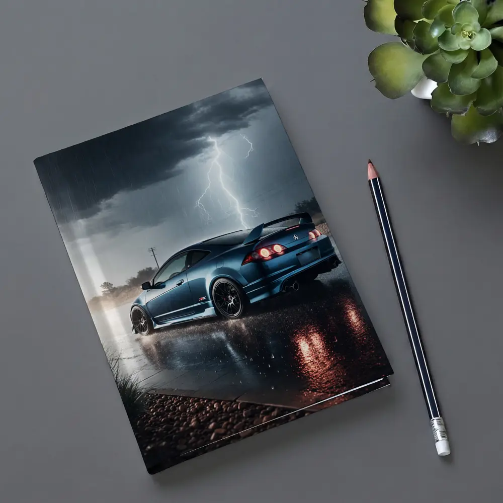 Acura RSX Blue Coupe Thunderstorm Rain – Notebooks
