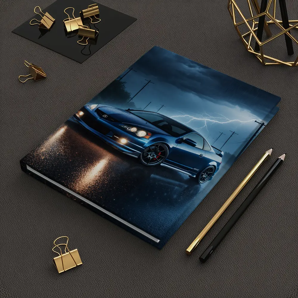 Acura RSX Blue Sports Car Stormy Night – Notebooks