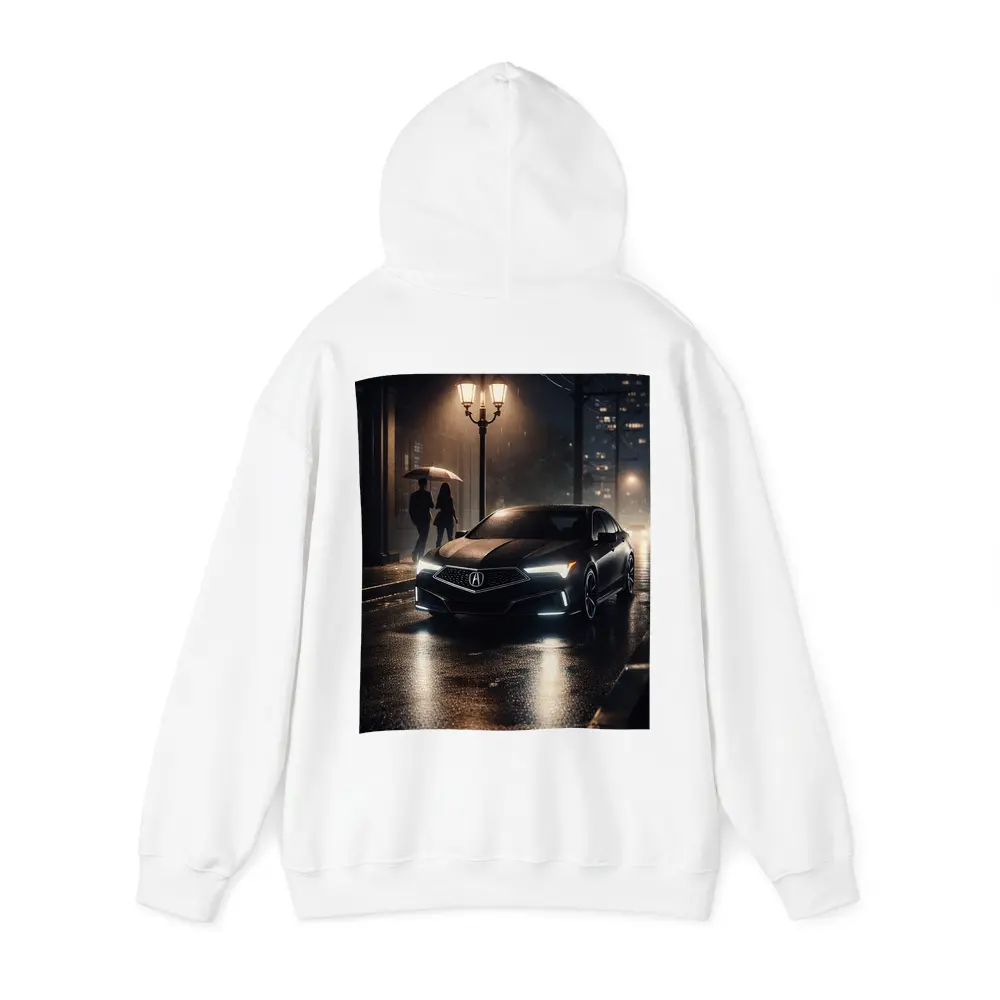 Acura TL Black Sedan Rainy Night Street – Hoodies