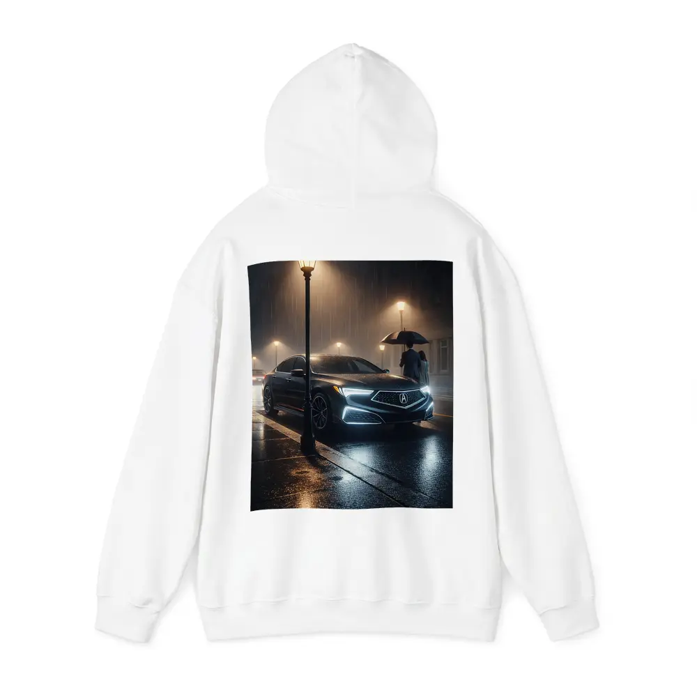 Acura TL Rainy Night Street Scene – Hoodies