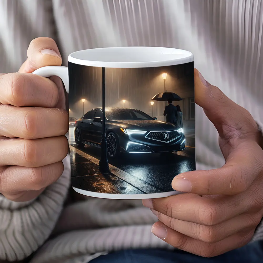 Acura TL Rainy Night Street Scene – Mugs