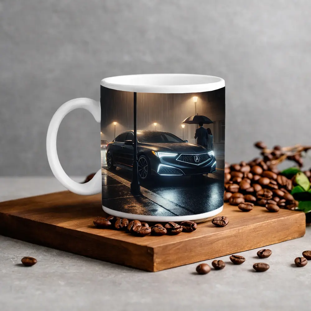 Acura TL Rainy Night Street Scene – Mugs