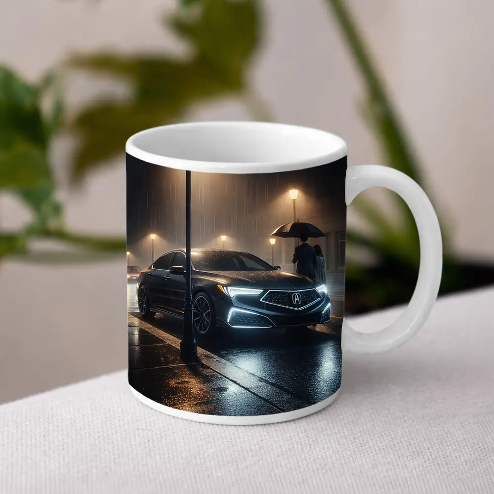 Acura TL Rainy Night Street Scene – Mugs