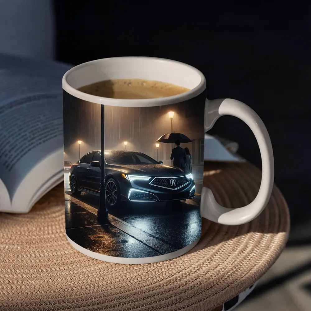 Acura TL Rainy Night Street Scene – Mugs