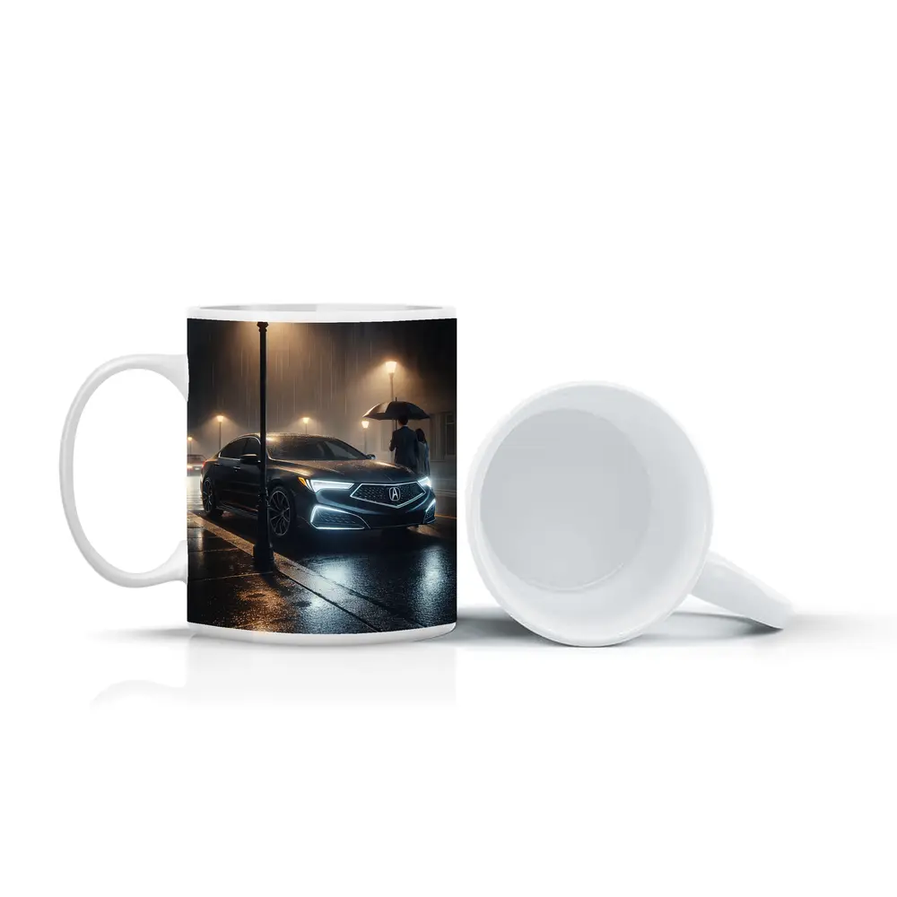 Acura TL Rainy Night Street Scene – Mugs