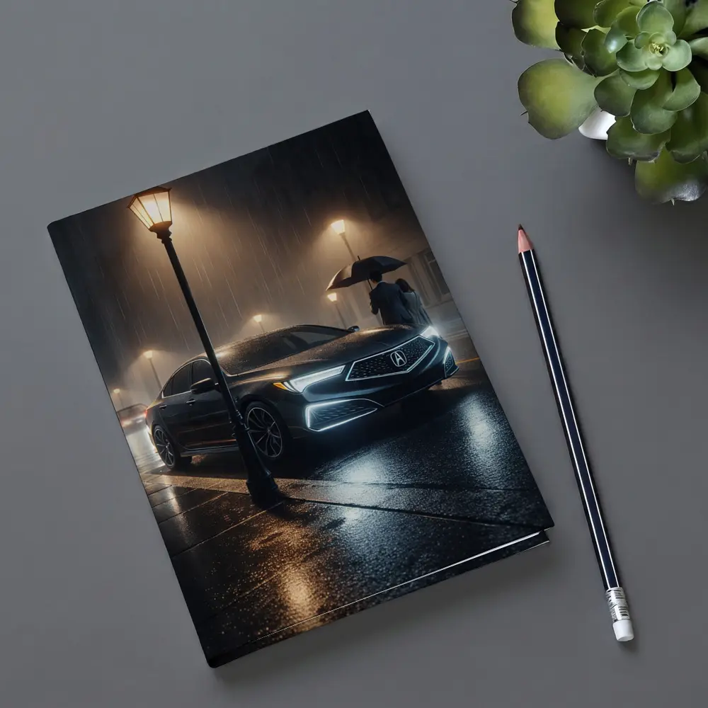 Acura TL Rainy Night Street Scene – Notebooks
