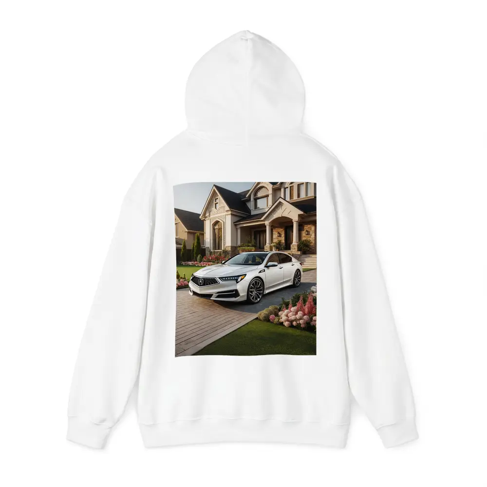 Acura TL White Sedan Luxury Home Driveway – Hoodies