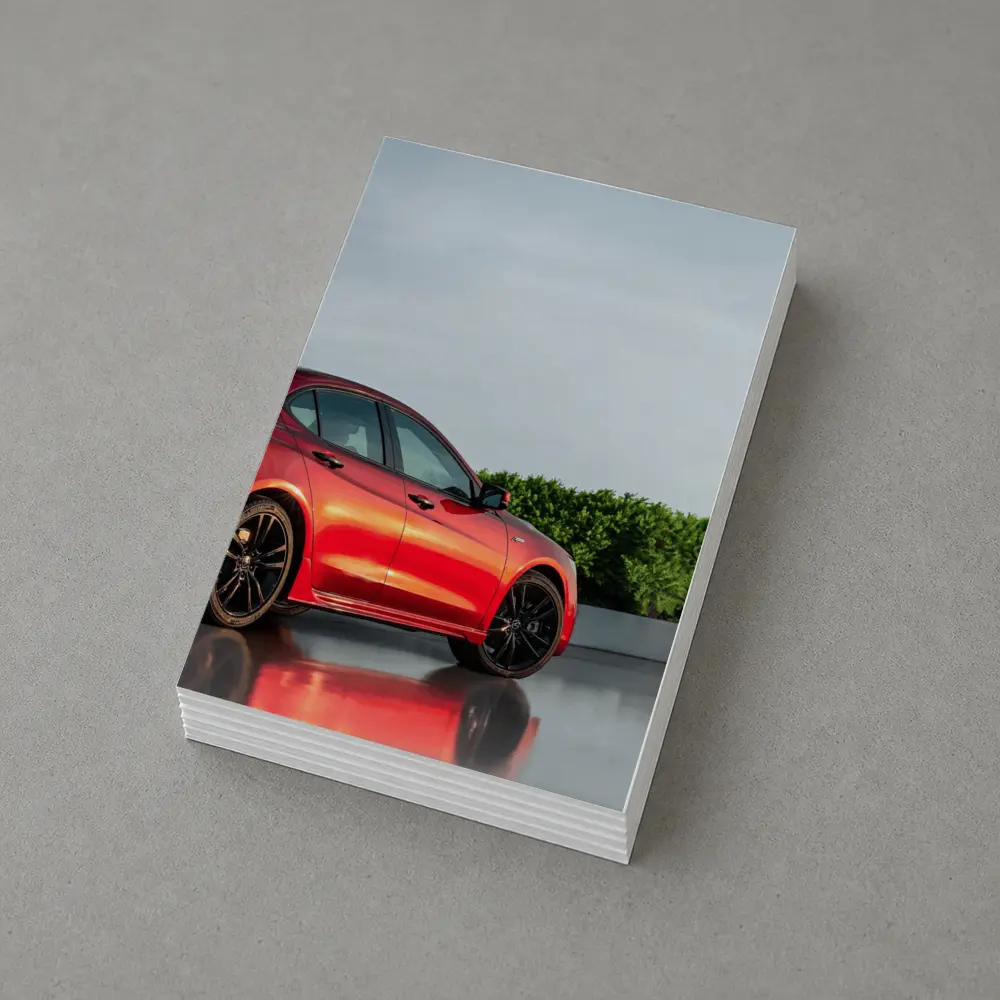 Acura TLX Red Sedan Overcast Sky Background – Postcards