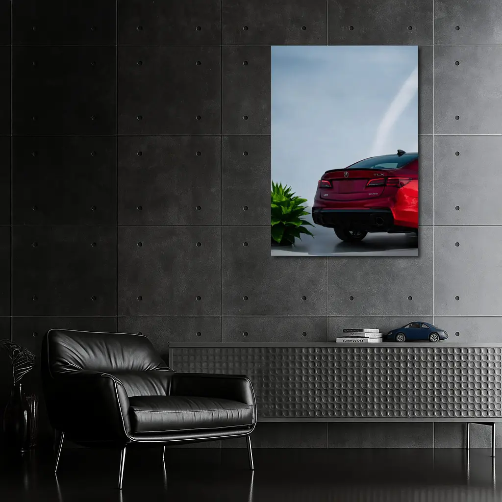 Acura TLX Red Sedan Studio Background – Wall Art