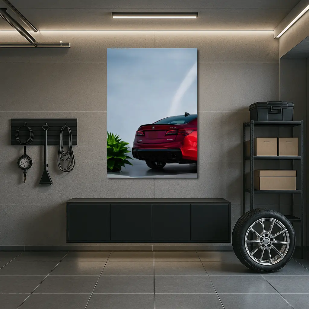 Acura TLX Red Sedan Studio Background – Wall Art
