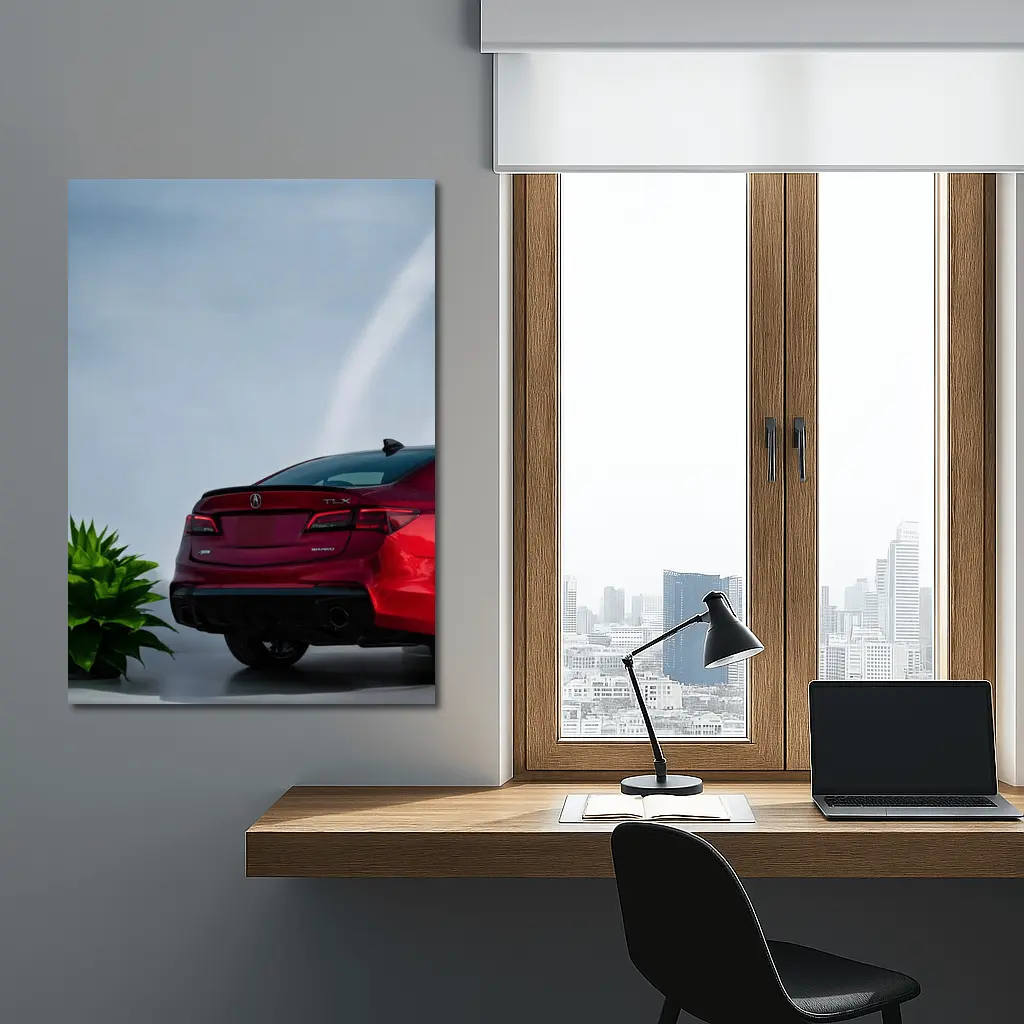 Acura TLX Red Sedan Studio Background – Wall Art