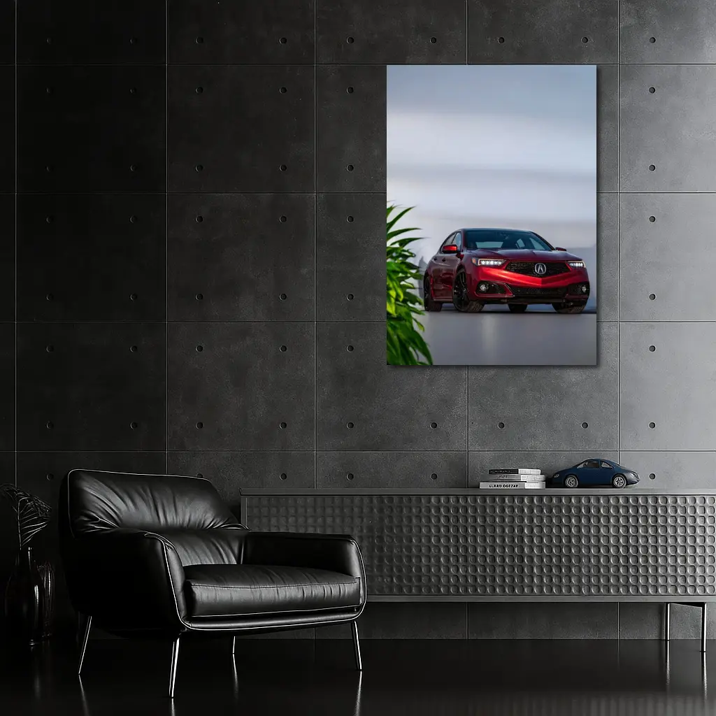Acura TLX Red Sedan Studio Setting – Wall Art