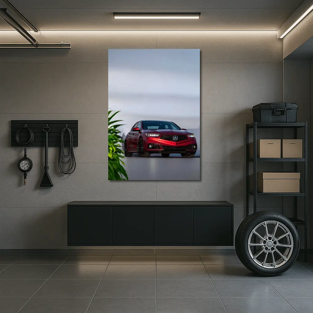 Acura TLX Red Sedan Studio Setting – Wall Art