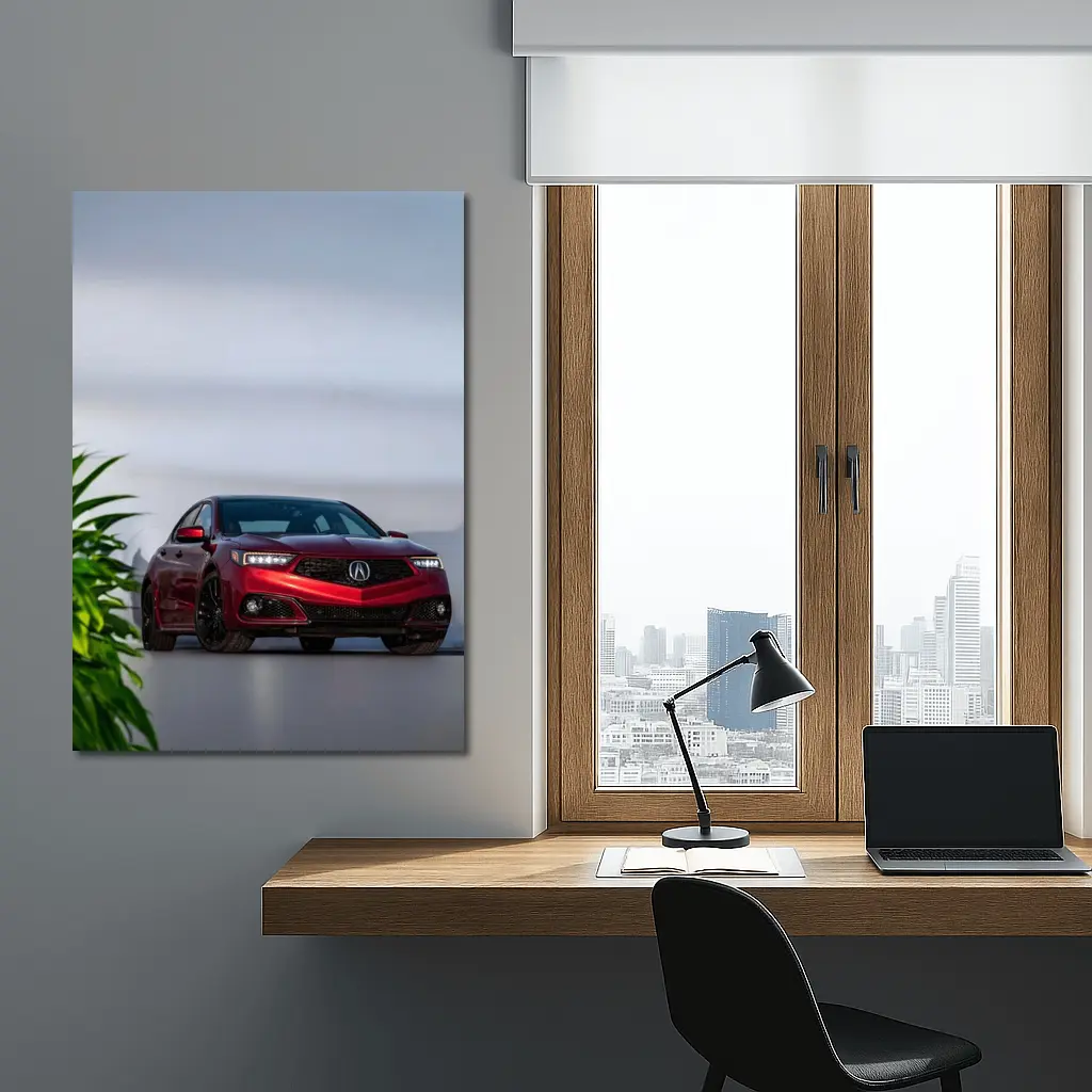 Acura TLX Red Sedan Studio Setting – Wall Art