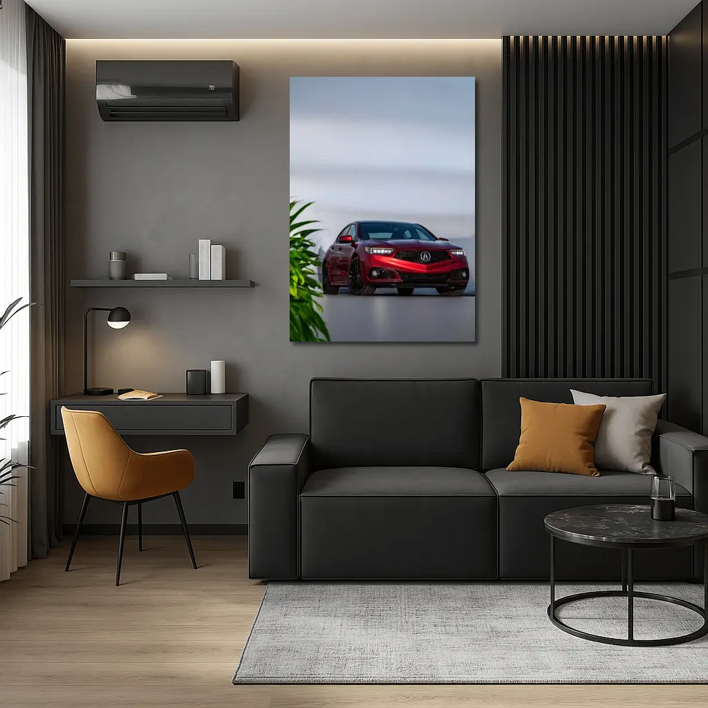 Acura TLX Red Sedan Studio Setting – Wall Art