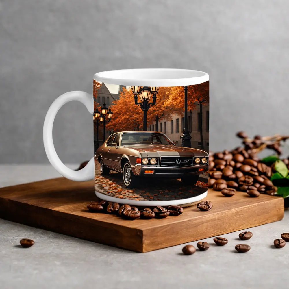 Acura TLX Classic Car Autumn Street Scene – Mugs