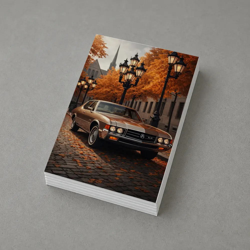 Acura TLX Classic Car Autumn Street Scene – Postcards