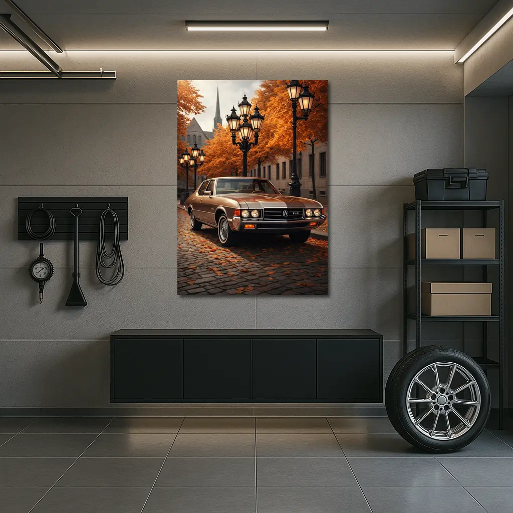 Acura TLX Classic Car Autumn Street Scene – Wall Art