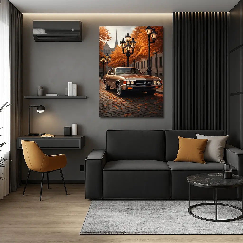 Acura TLX Classic Car Autumn Street Scene – Wall Art