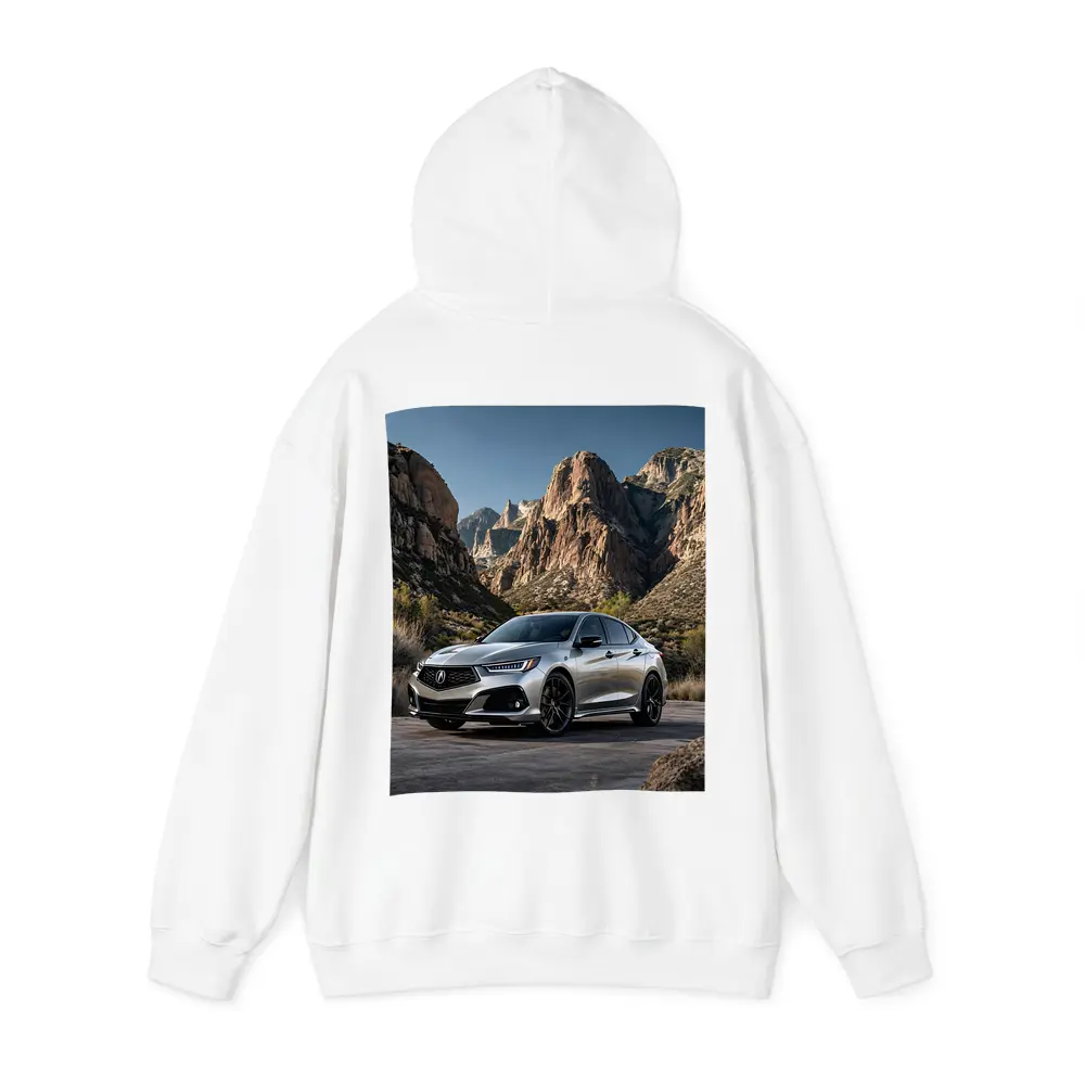 Acura TLX Silver Parked Among Rocky Mountains – Hoodies