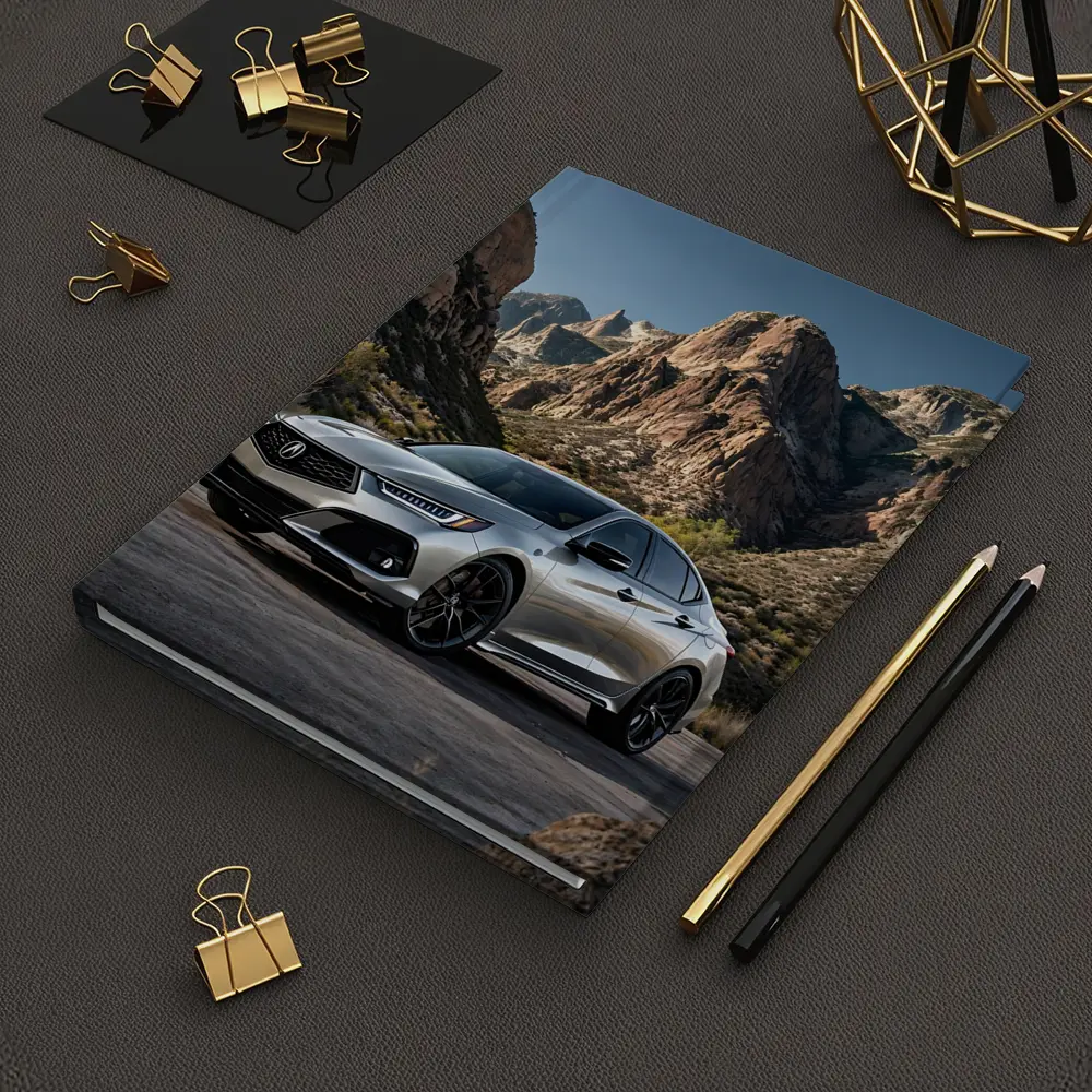 Acura TLX Silver Parked Among Rocky Mountains – Notebooks
