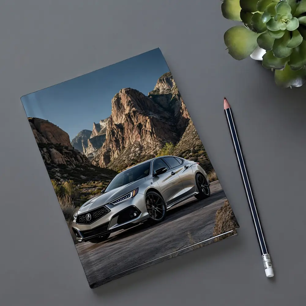 Acura TLX Silver Parked Among Rocky Mountains – Notebooks