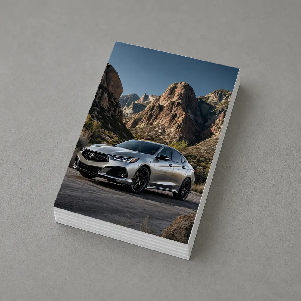 Acura TLX Silver Parked Among Rocky Mountains – Postcards
