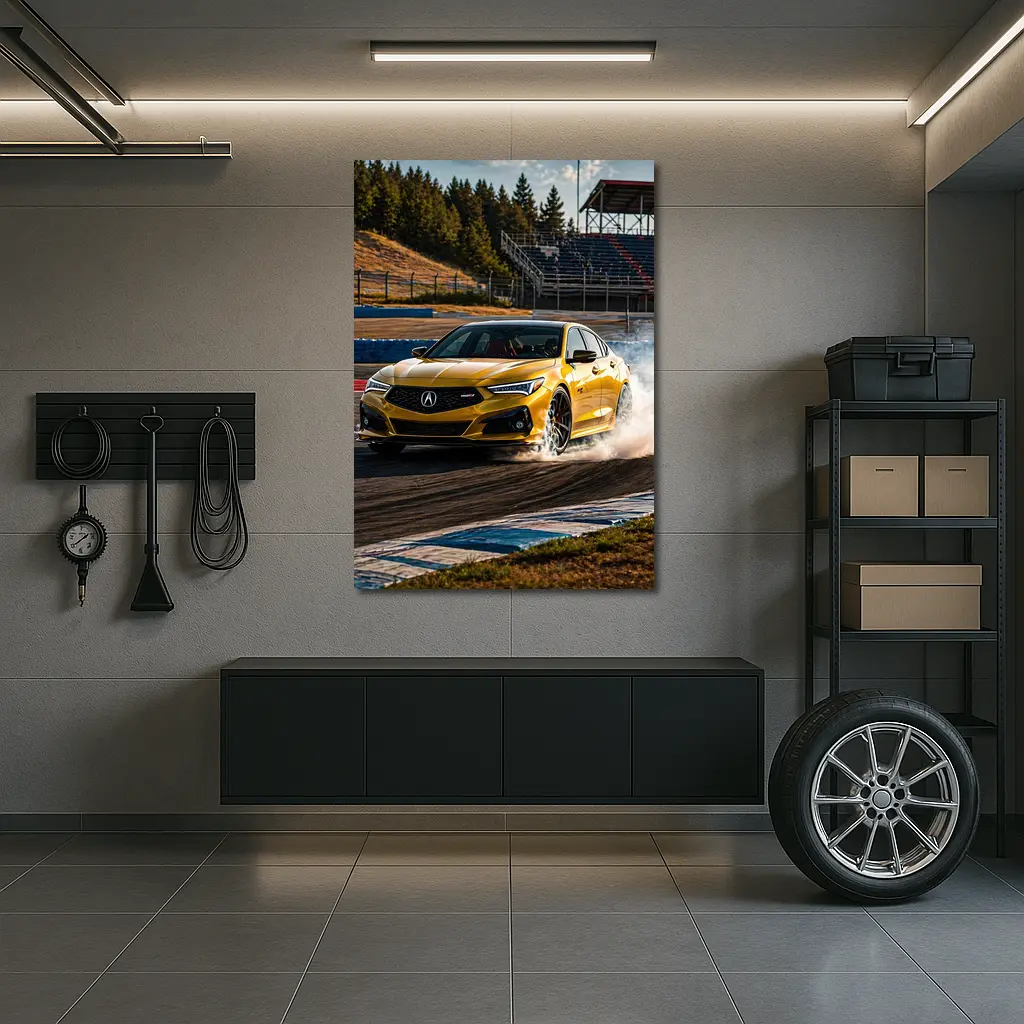 Acura TLX Type S Yellow Track Drift – Wall Art