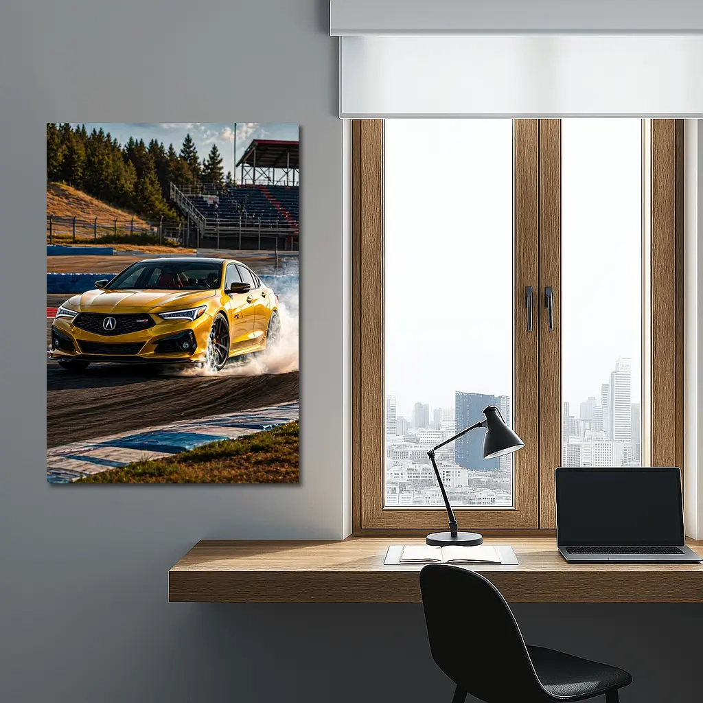 Acura TLX Type S Yellow Track Drift – Wall Art