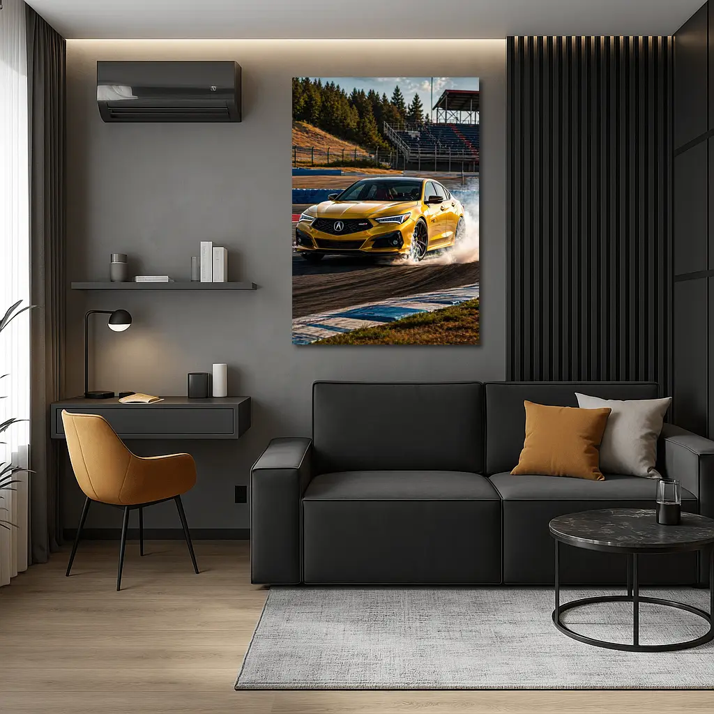 Acura TLX Type S Yellow Track Drift – Wall Art