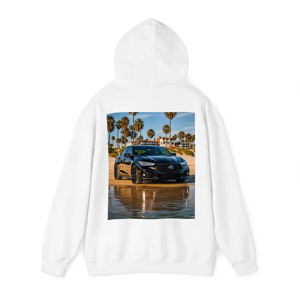 Acura TLX Black Sedan Beach Palm Trees – Hoodies