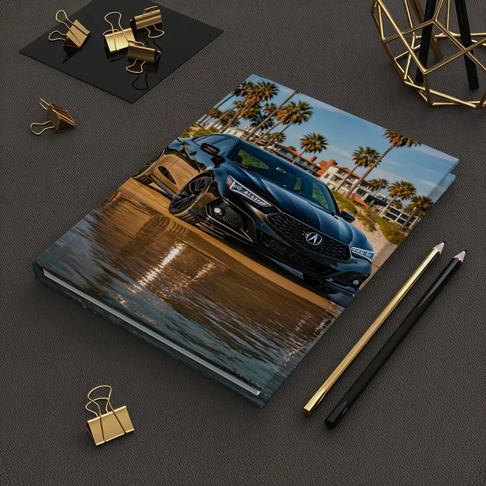 Acura TLX Black Sedan Beach Palm Trees – Notebooks