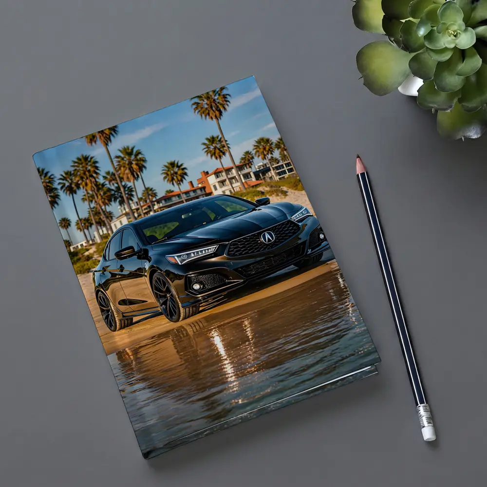 Acura TLX Black Sedan Beach Palm Trees – Notebooks