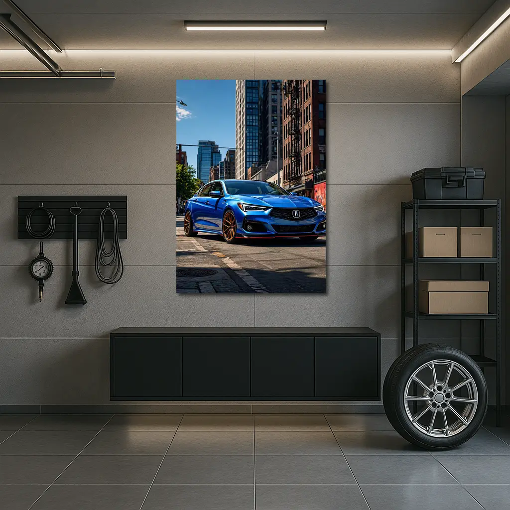 Acura TLX Blue Sport Sedan City Street – Wall Art