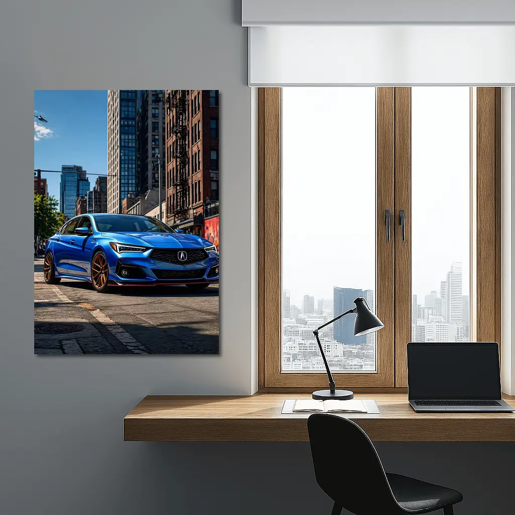 Acura TLX Blue Sport Sedan City Street – Wall Art