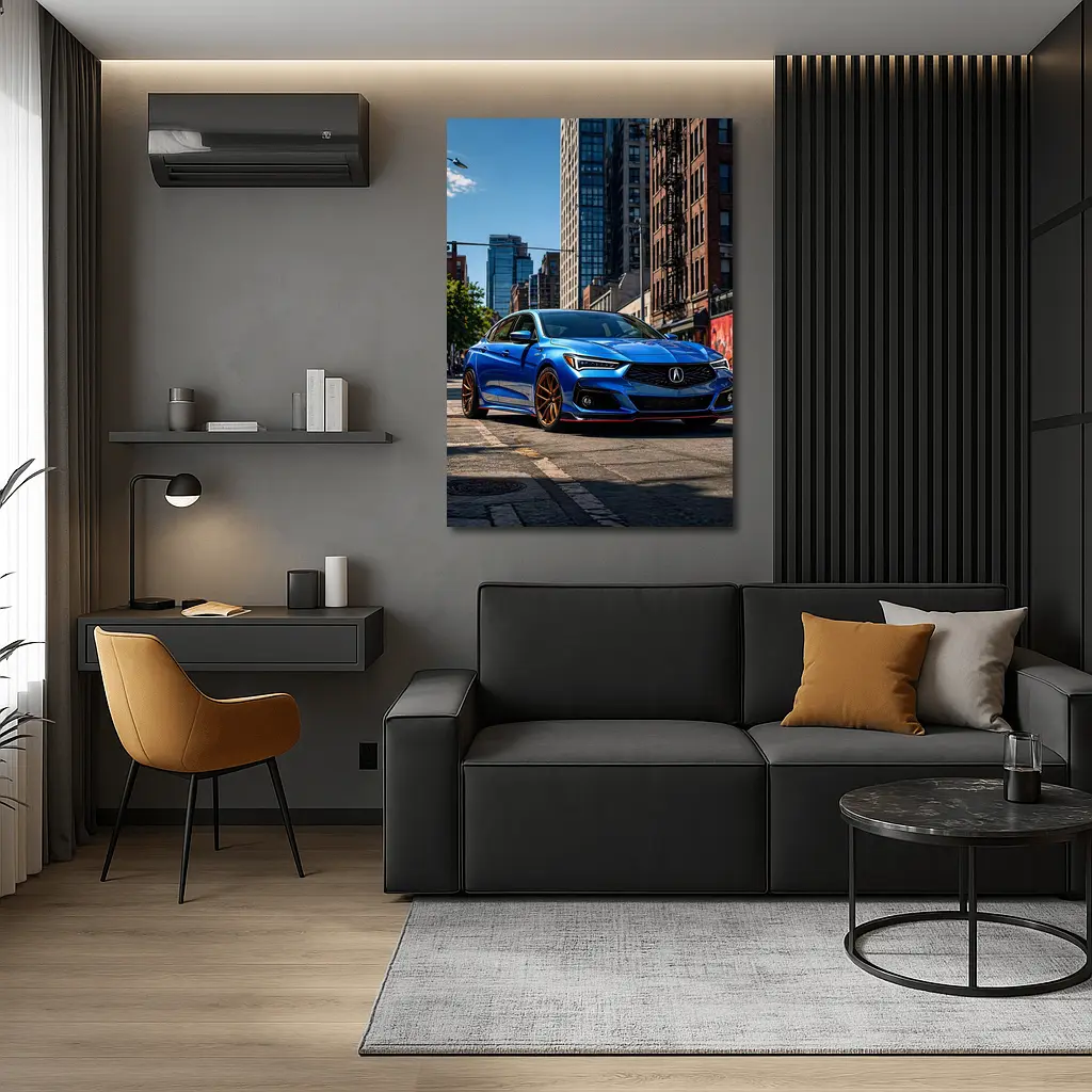 Acura TLX Blue Sport Sedan City Street – Wall Art