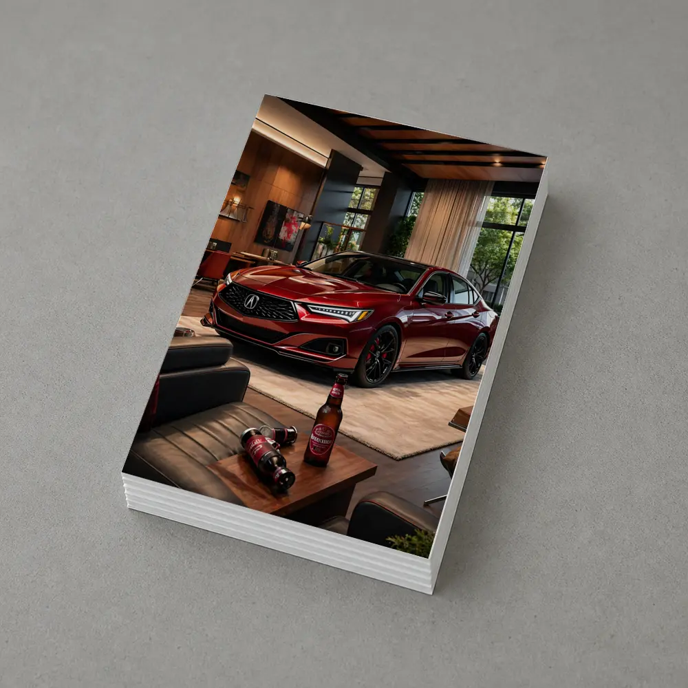 Acura TLX Red Sedan Modern Living Room – Postcards