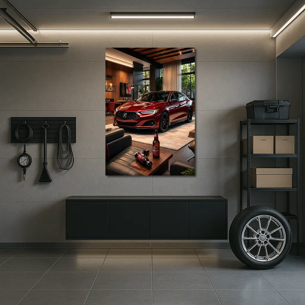 Acura TLX Red Sedan Modern Living Room – Wall Art