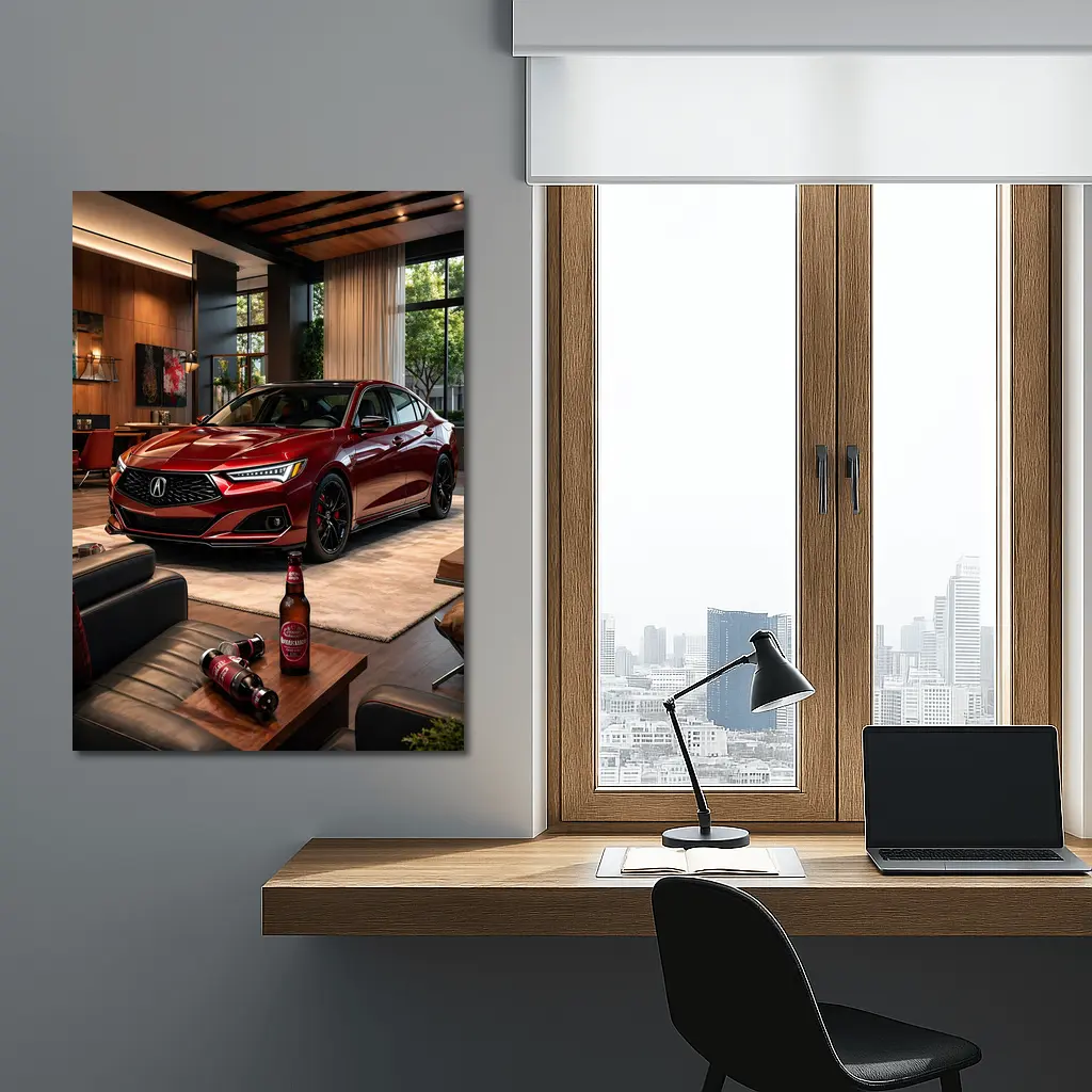 Acura TLX Red Sedan Modern Living Room – Wall Art