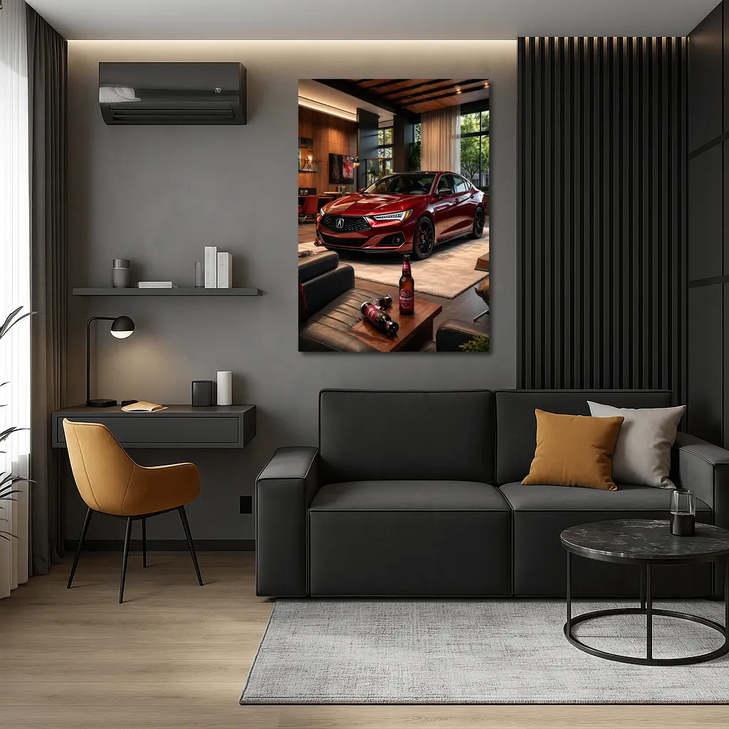 Acura TLX Red Sedan Modern Living Room – Wall Art