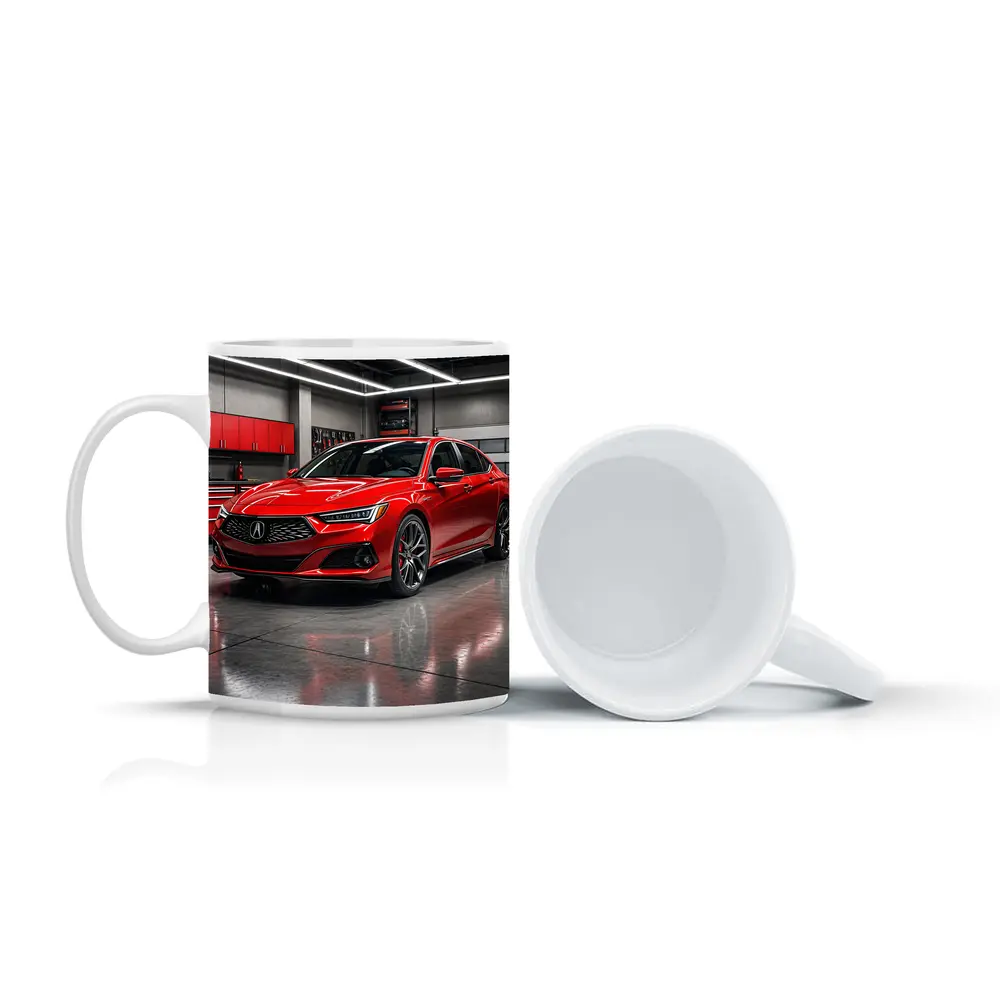 Acura TLX Red Sedan in Modern Garage – Mugs