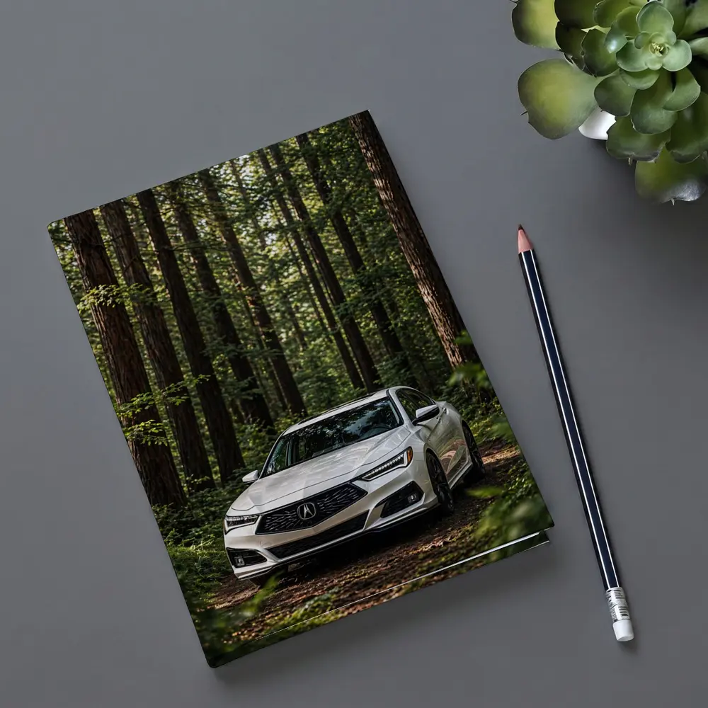 Acura TLX White Sedan Forest Setting – Notebooks