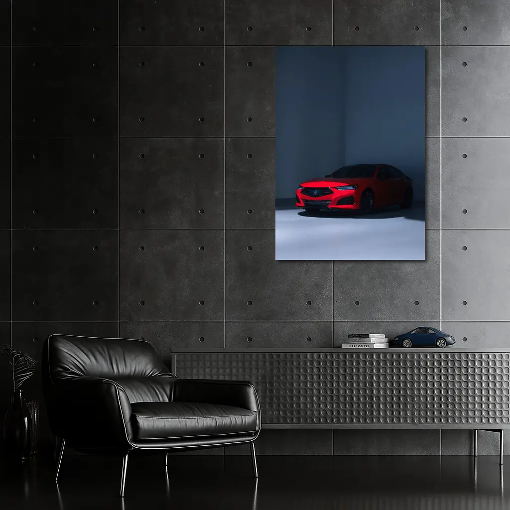 Acura TLX Red Sedan Dark Studio – Wall Art