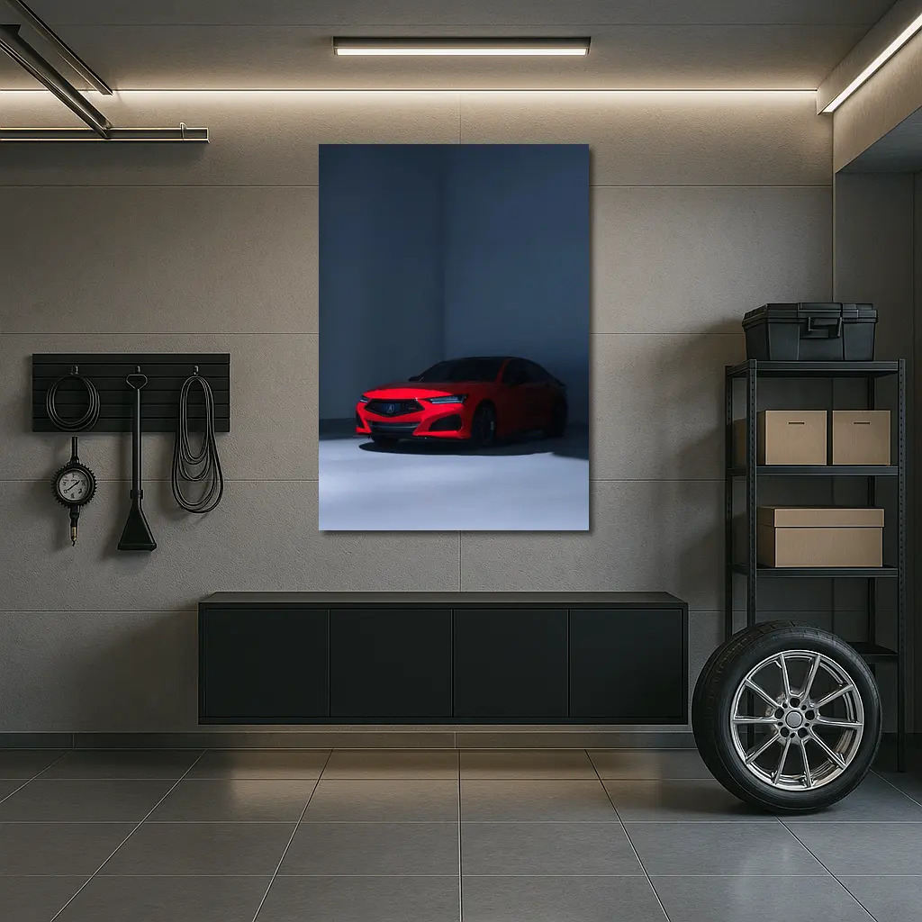 Acura TLX Red Sedan Dark Studio – Wall Art